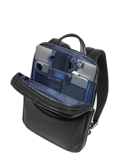 BLUE SQUARE 14" Laptop-Rucksack aus Leder Schwarz - PC-Rucksäcke