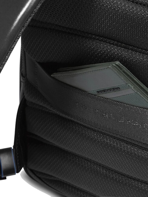 BLUE SQUARE 14" Laptop-Rucksack aus Leder Schwarz - PC-Rucksäcke