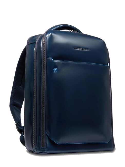 BLUE SQUARE Fast-Check-Lederrucksack für 15,6"-Laptop Blau - PC-Rucksäcke