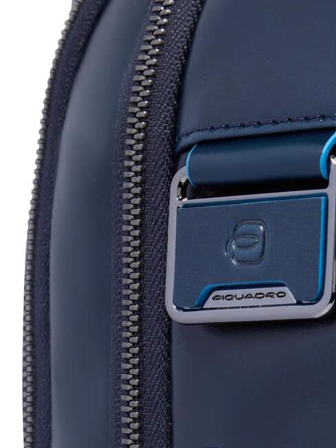 BLUE SQUARE Fast-Check-Lederrucksack für 15,6"-Laptop Blau - PC-Rucksäcke