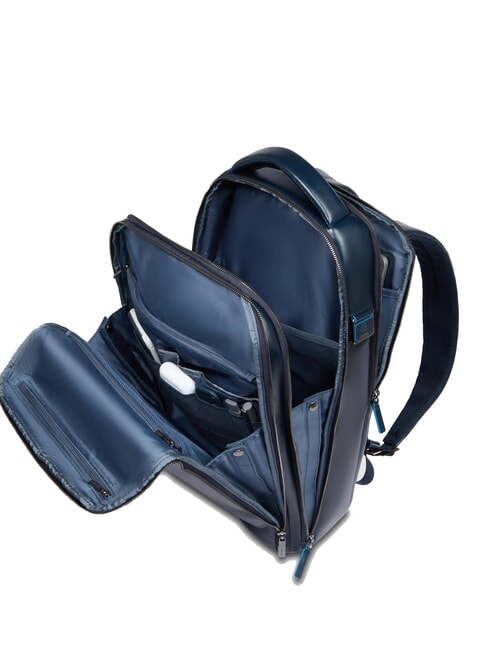 BLUE SQUARE Fast-Check-Lederrucksack für 15,6"-Laptop Blau - PC-Rucksäcke