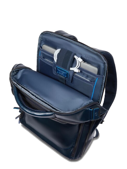 BLUE SQUARE Fast-Check-Lederrucksack für 15,6"-Laptop Blau - PC-Rucksäcke