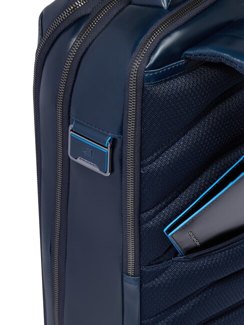 BLUE SQUARE Fast-Check-Lederrucksack für 15,6"-Laptop Blau - PC-Rucksäcke