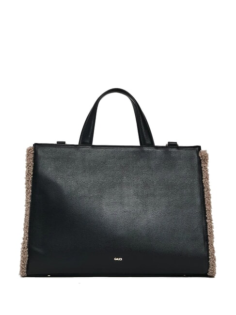 EMILY FUR Handtasche mit Schultergurt schwarz/taupe - Damentaschen