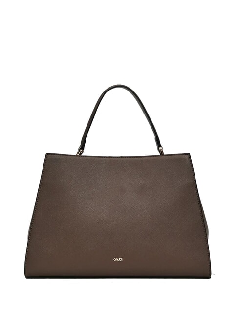 DEMY WINTER L Handtasche mit Schultergurt aus Saffianoleder Taupe - Damentaschen