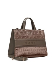 GAUDÌ ADA VELUR L Handtasche mit Samteinsätzen Taupe - Damentaschen - 2