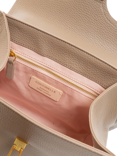 MARVIN Lederhandtasche mit Schultergurt warmes Taupe - Damentaschen