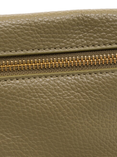 HYLE Kleine flache Umhängetasche aus Leder Lorbeergrün - Damentaschen