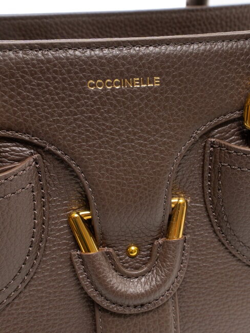 YORK Lederhandtasche mit Schnalle brauner Fondant - Damentaschen