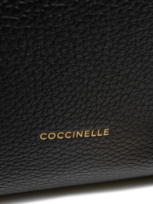 RHEA Leder-Umhängetasche mit Schultergurt Schwarz - Damentaschen