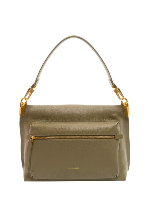 HYLE Mittelgroße Ledertasche mit Doppelfunktion Lorbeergrün - Damentaschen