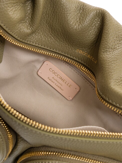 HYLE Mittelgroße Ledertasche mit Doppelfunktion Lorbeergrün - Damentaschen