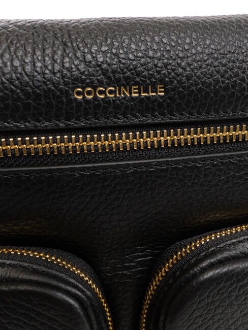 HYLE Mittelgroße Ledertasche mit Doppelfunktion Schwarz - Damentaschen