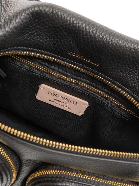 HYLE Mittelgroße Ledertasche mit Doppelfunktion Schwarz - Damentaschen