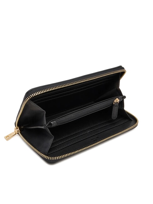 QUILTED Große Geldbörse mit Rundum-Reißverschluss Schwarz - Brieftaschen Damen