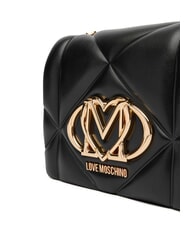 LOVE MOSCHINO EMBOSSED Mini-Umhängetasche Schwarz - Damentaschen - 4