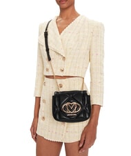 LOVE MOSCHINO EMBOSSED Mini-Umhängetasche Schwarz - Damentaschen - 5