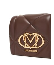 LOVE MOSCHINO EMBOSSED Mini-Umhängetasche Schokolade - Damentaschen - 4