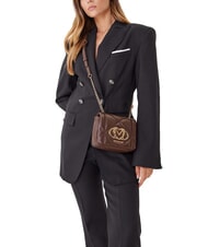 LOVE MOSCHINO EMBOSSED Mini-Umhängetasche Schokolade - Damentaschen - 5