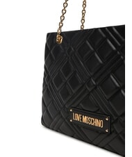 LOVE MOSCHINO QUILTED Einkaufstasche mit Kettengriffen Schwarz - Damentaschen - 4