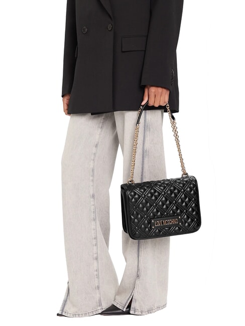 QUILTED Umhängetasche mit Doppelfunktion Schwarz - Damentaschen