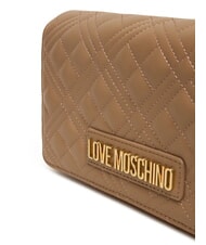 LOVE MOSCHINO SMART DAILY Clutch mit Metall-Schultergurt Beige - Damentaschen - 4