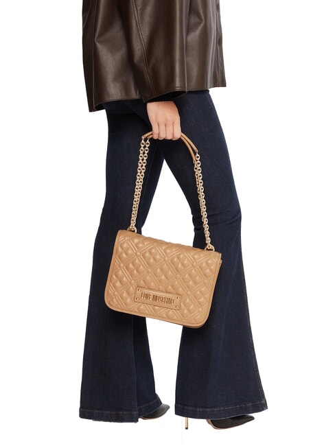 QUILTED Umhängetasche mit Doppelfunktion Beige - Damentaschen