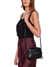 ARMANI EXCHANGE LIZ PEBBLE Kameratasche mit geprägtem Logo Schwarz - Damentaschen - 5