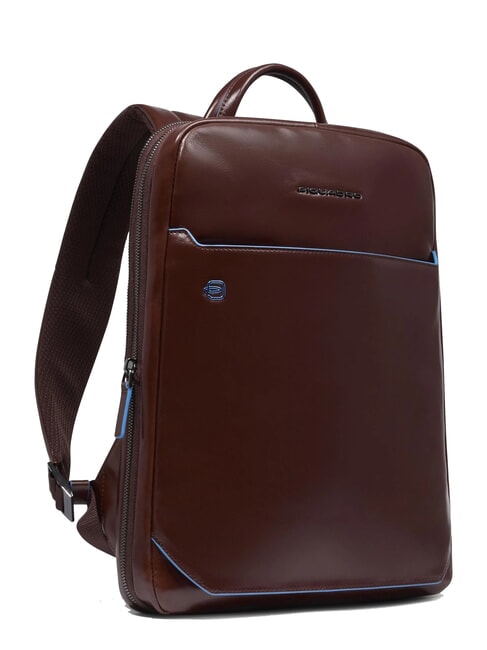 BLUE SQUARE 14" Laptop-Rucksack aus Leder MAHAGONI - PC-Rucksäcke