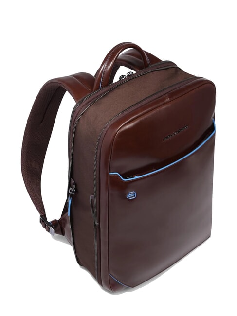 BLUE SQUARE 14" Laptop-Rucksack aus Leder MAHAGONI - PC-Rucksäcke