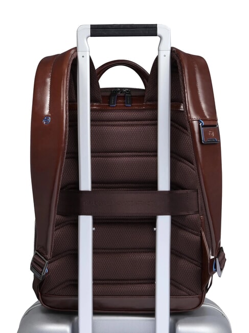 BLUE SQUARE 14" Laptop-Rucksack aus Leder MAHAGONI - PC-Rucksäcke