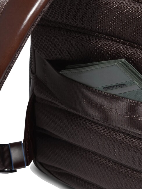 BLUE SQUARE 14" Laptop-Rucksack aus Leder MAHAGONI - PC-Rucksäcke