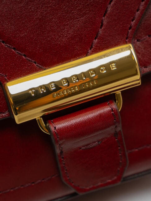 BENEDETTA  Mini-Umh&auml;ngetasche aus Leder Chianti / Bordeaux / Gold - Damentaschen