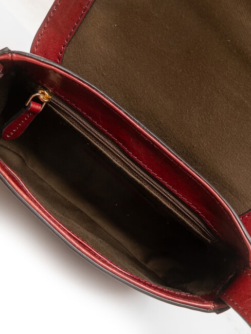 BENEDETTA  Mini-Umh&auml;ngetasche aus Leder Chianti / Bordeaux / Gold - Damentaschen