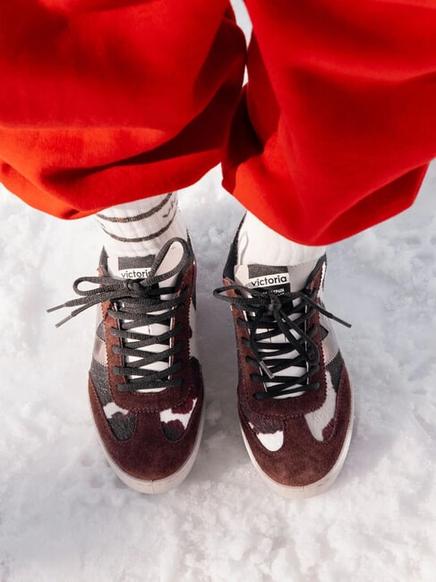 BERLIN Radsport-Sneaker mit Animal-Print Weiß - Damenschuhe