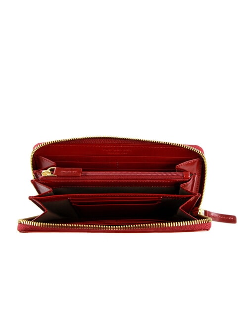 STORY DONNA Große Lederbrieftasche mit Rundum-Reißverschluss Johannisbeere / Gold - Brieftaschen Damen