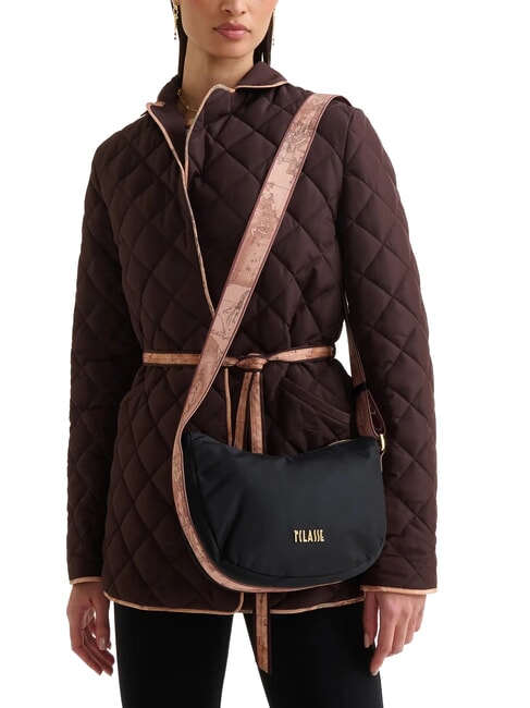 STORMY NYLON Kleine halbmondförmige Umhängetasche Schwarz - Damentaschen