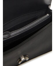 PINKO LOVE ONE CLASSIC Mini-Umh&auml;ngetasche aus Leder schwarz-altsilber - Damentaschen - 4