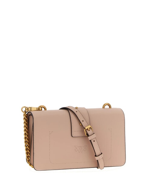 LOVE ONE CLASSIC Mini-Umhängetasche aus Leder Puder-Antikgold - Damentaschen