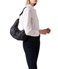 BORBONESE FOLD  Weiche Umhängetasche dunkles Schwarz - Damentaschen - 5