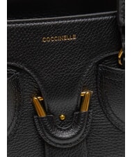 COCCINELLE YORK Handtasche aus gehämmertem Leder Schwarz - Damentaschen - 3