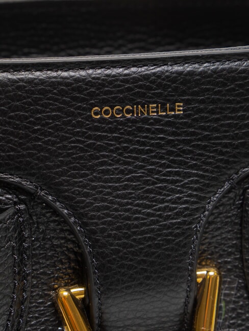 YORK Lederhandtasche mit Schnalle Schwarz - Damentaschen