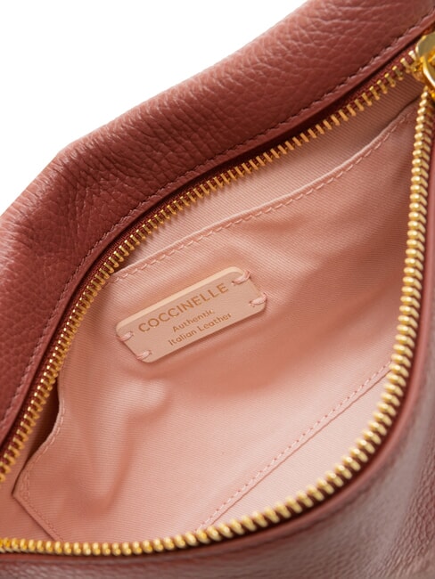 HYLE Kleine flache Umhängetasche aus Leder Brandy - Damentaschen