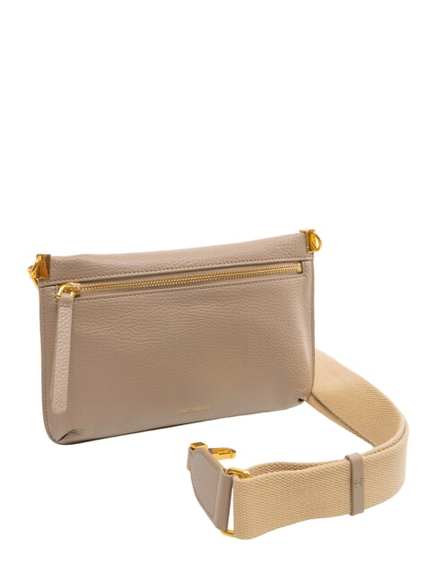 HYLE Kleine flache Umhängetasche aus Leder warmes Taupe - Damentaschen