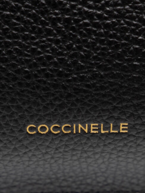 HYLE Kleine flache Umhängetasche aus Leder Schwarz - Damentaschen