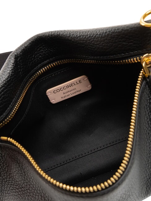 HYLE Kleine flache Umhängetasche aus Leder Schwarz - Damentaschen