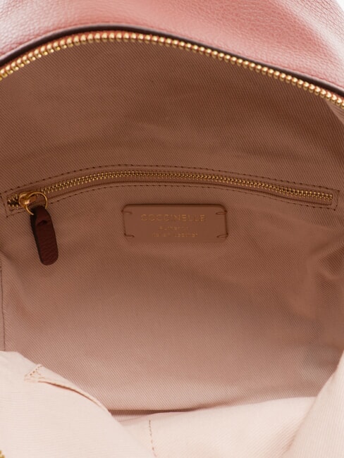 JEN Runder Lederrucksack mit Tasche Brandy - Damentaschen