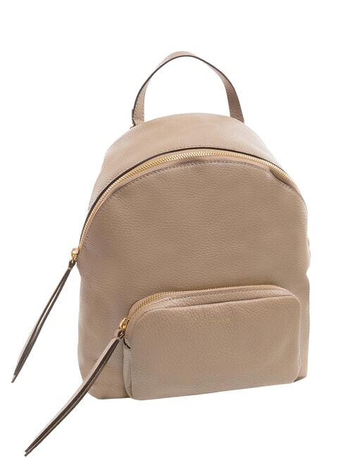 JEN Runder Lederrucksack mit Tasche warmes Taupe - Damentaschen