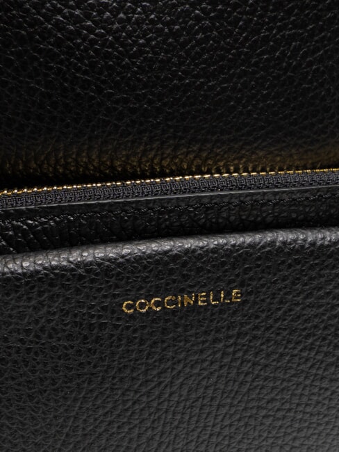 JEN Runder Lederrucksack mit Tasche Schwarz - Damentaschen