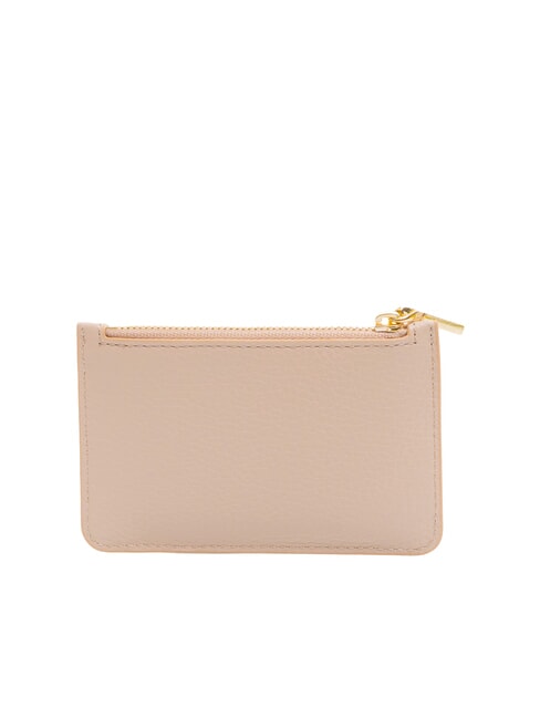 ROUNDED PRINTED Flaches Kartenetui aus Leder mit Reißverschluss Rosetten - Brieftaschen Damen